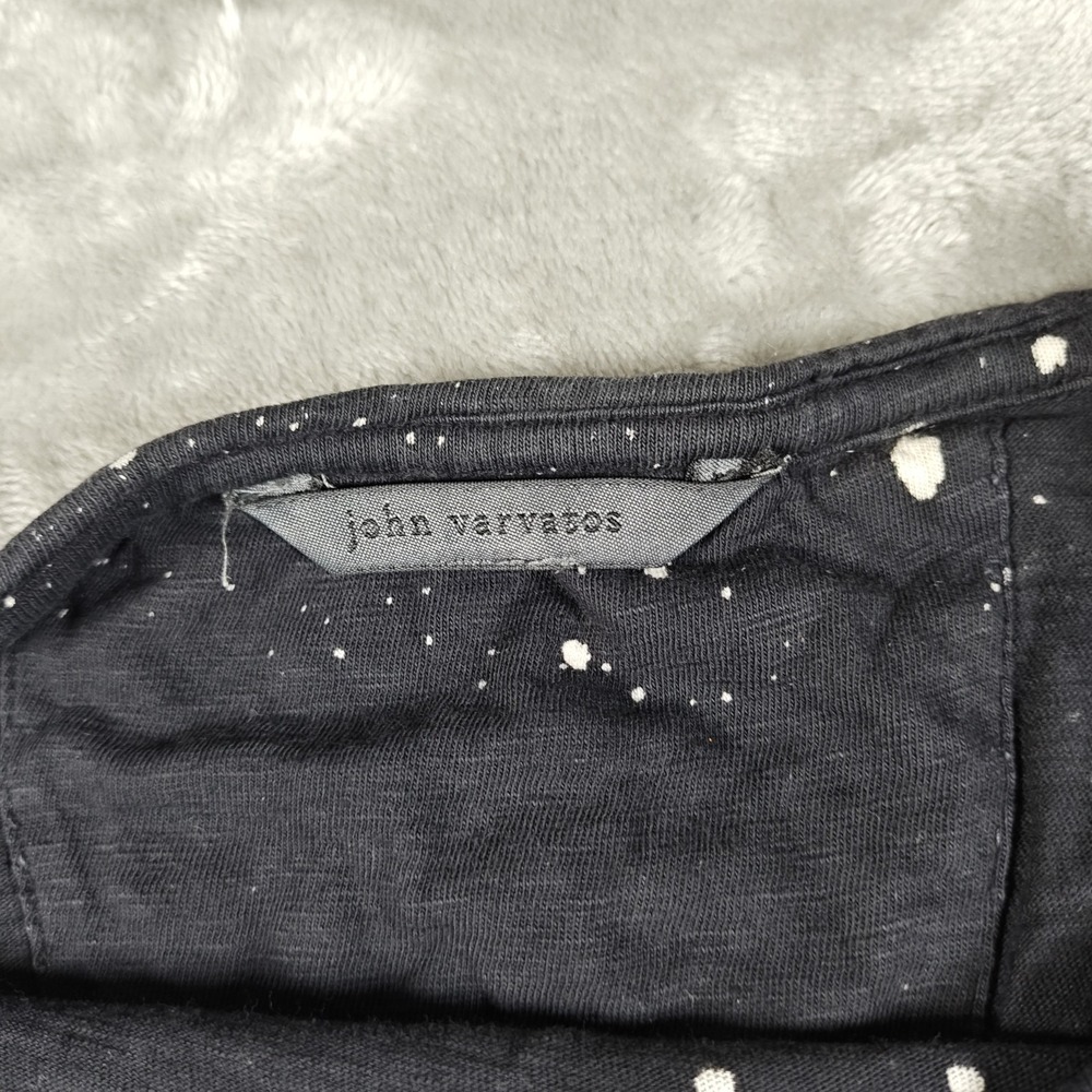 John Varvatos Shirt Mens Medium Black Paint Splatter Distressed Punk Tee Grunge - Picture 6 of 8